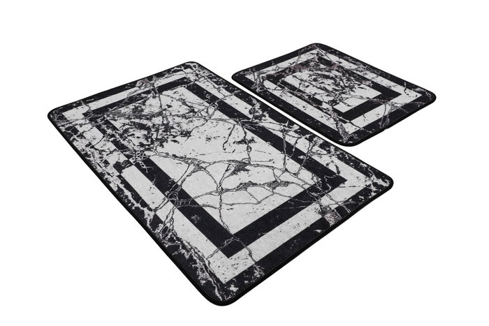 Mijölnir Marmor - Black Juego de alfombras de baño